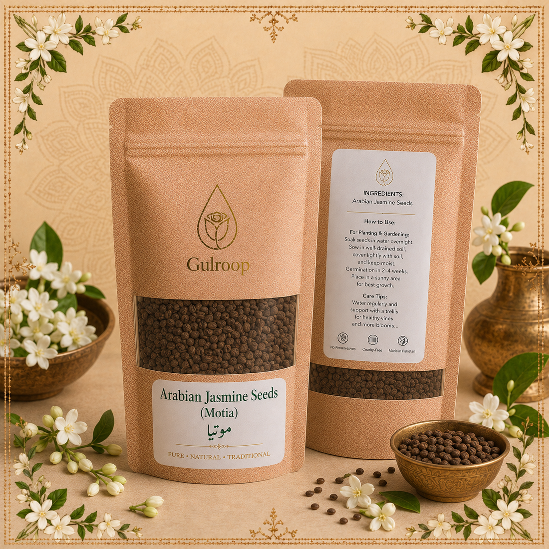 Arabian Jasmine Seeds (Motia) – khalis flower seed by Gulroop Pakistan