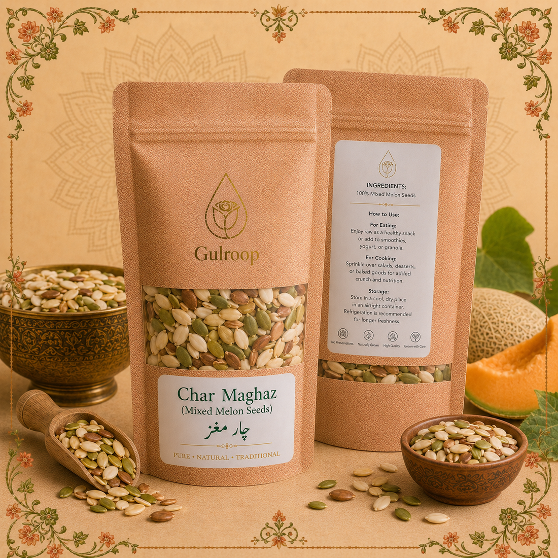 Char Maghaz (Mixed Melon Seeds) – khalis pure seed by Gulroop Pakistan