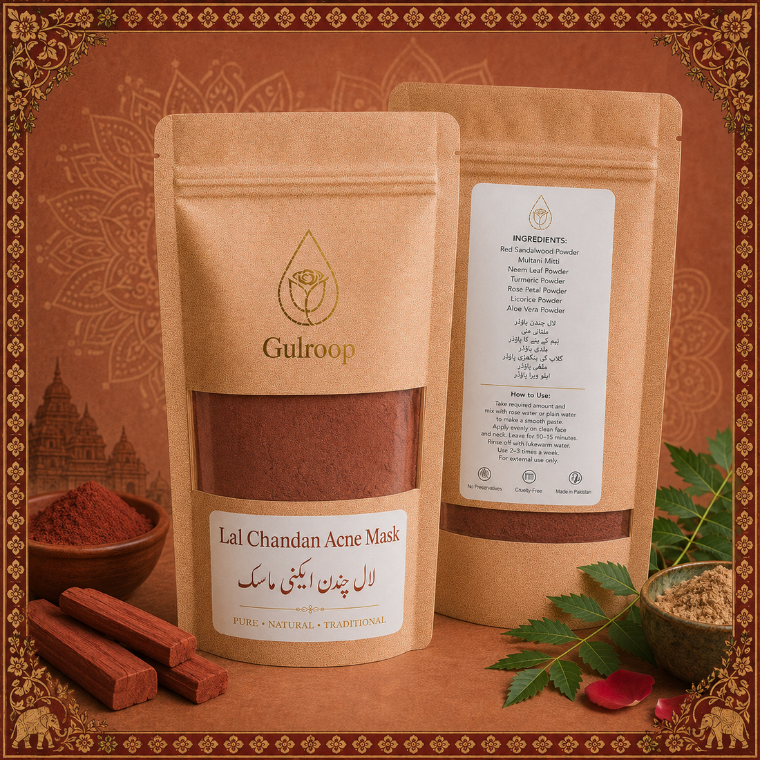 Lal Chandan Acne Mask – khalis skincare by Gulroop Pakistan