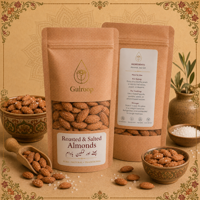 Roasted & Salted Almonds – khalis dry fruit by Gulroop Pakistan