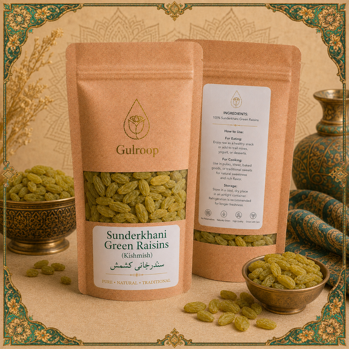 Sunderkhani Green Raisins (Kishmish) – khalis dried fruit by Gulroop Pakistan