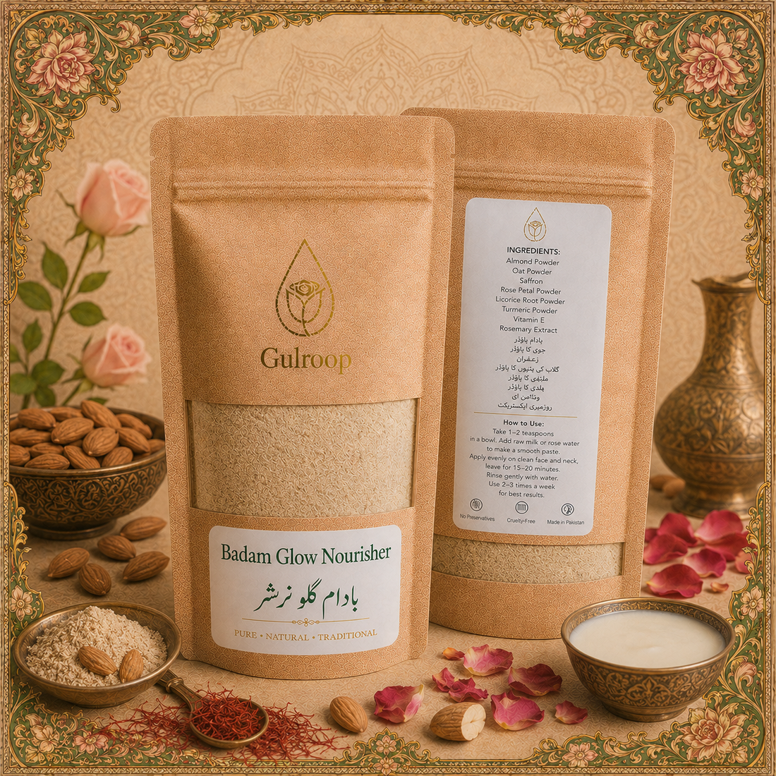 Badam Glow Nourisher – khalis skincare by Gulroop Pakistan