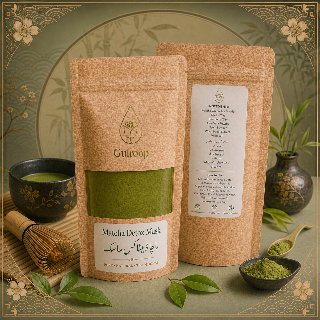 Matcha Detox Mask – khalis skincare by Gulroop Pakistan